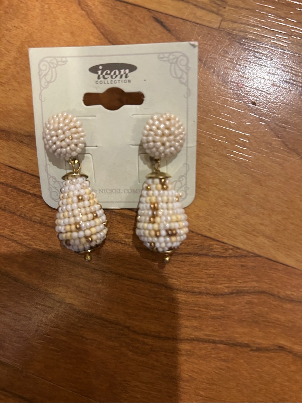 seed bead teardrop earrings